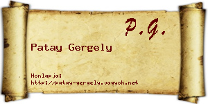 Patay Gergely névjegykártya